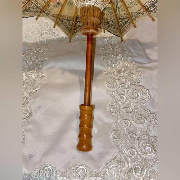 3/75$ Authentic Vintage handmade Small Asian Art paper wood shaft umbrella‎ - Picture 10 of 12